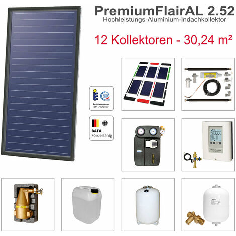 Solarbayer PremiumFlairAL Indach-Solarpaket 12 Bruttofläche 30,24 m² Solaranlage