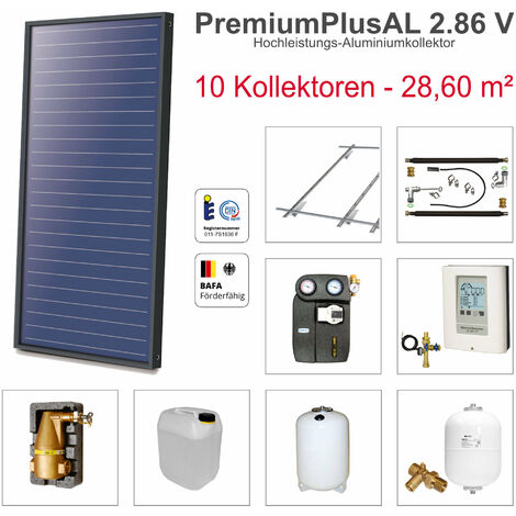 Solarbayer PremiumPlusAL Solarpaket 10 Biber Bruttofläche 28,60 m² vertikal