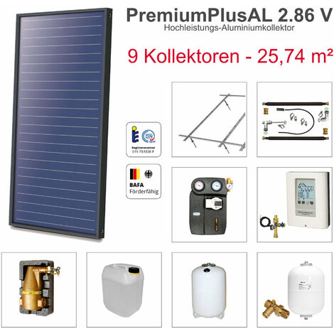 Solarbayer PremiumPlusAL Solarpaket 9 Stock Bruttofläche 25,74 m² vertikal