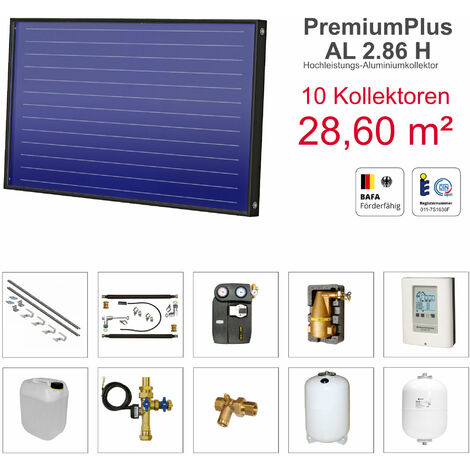 Solarbayer PremiumPlusAL Solarpaket H10 Ziegel Bruttofläche 28,60 m² horizontal