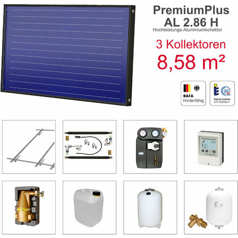 Solarbayer PremiumPlusAL Solarpaket H3 Biber Bruttofläche 8,58 m² horizontal