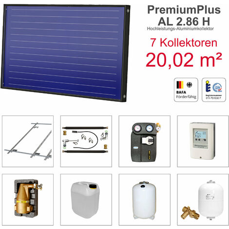 Solarbayer PremiumPlusAL Solarpaket H7 Ziegel Bruttofläche 20,02 m² horizontal