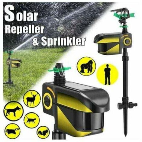 Solarbetrieben, wiederaufladbar, automatische Infrarot-Abwehr, induktionsaktivierte Bewässerung, Bewegungsmelder, Außenabwehr für Hunde, Katzen, Vögel und Schädlingsbekämpfung