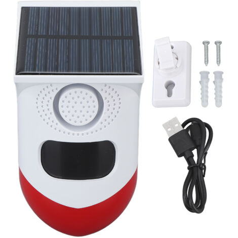 Solarbetriebene Außenalarmanlage mit Bewegungsmelder, akustischen und optischen Alarmen, drahtloser Sicherheit