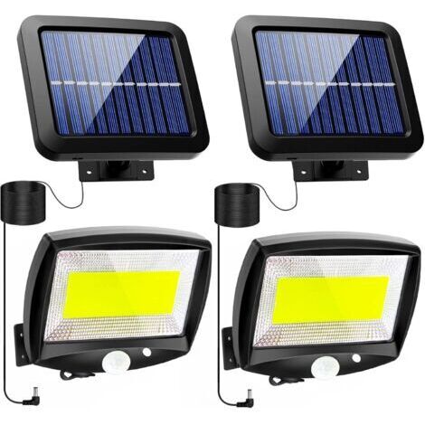 Solarbetriebene Außenbeleuchtung, Solar-Außenleuchte mit Bewegungsmelder, LED-Solar-Gartenleuchte mit Sensor, wasserdichter, kabelloser Strahler, IP65-Strahler mit 3 Leuchtmodi für Terrasse und Garage