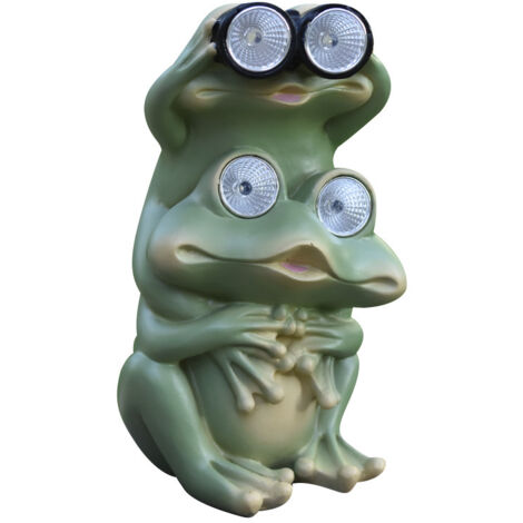 Solarbetriebene Froschstatue für Garten, Rasen und Terrasse, niedliches Tier für den Außenbereich, Geschenkidee für Zuhause