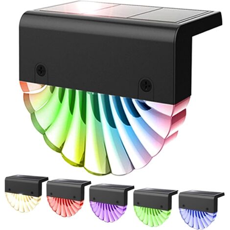 Solarbetriebene Gartenleuchten für den Außenbereich, 6 wasserdichte LED-Gartenleuchten für Gartendekorationen, Höfe, Gärten, Stufen und Treppen, 2 Modi Warmweiß/Wechselnde LED-Beleuchtung [Energieklas