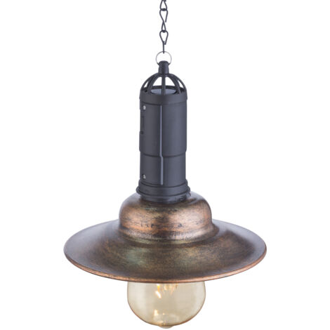 Solarbetriebene LED Hängeleuchte im Industrie Look & Shabby Chic Anstrich