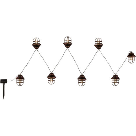 Solarbetriebene LED Outdoor Lichterkette mit 8 Laternen, Länge 4,3 Meter