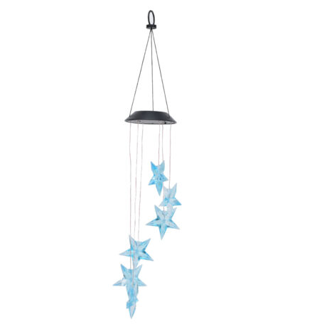 Solarbetriebene LED-Sternenlaterne mit Windturbine, beleuchtete Gartendekoration, wasserdicht