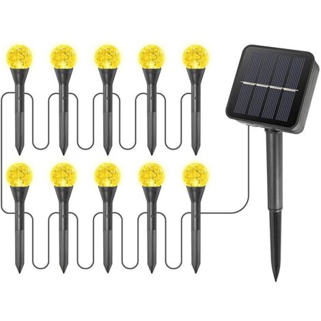 Solarbetriebene Lichterkette für den Außenbereich mit 8 Modi und 4 Farben für Garten, Party, Hochzeit und Weihnachten