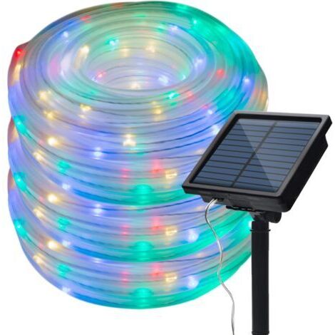 Solarbetriebene Lichterkette für den Außenbereich, wasserdicht, 20 m, 200 LEDs, 8 Modi, Kupferdrahtrohr, funkelnde Solar-Lichterkette für Garten, Hochzeitsfeier, Weihnachtsdekoration (mehrfarbig)