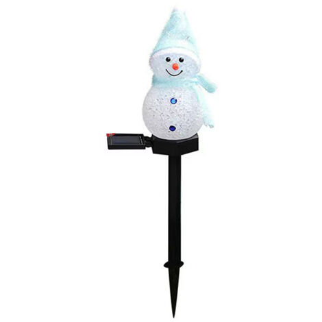 Solarbetriebene Schneemann-Lichterkette für den Außenbereich, Schneemann-Weihnachtsmann-Solar-Ornament