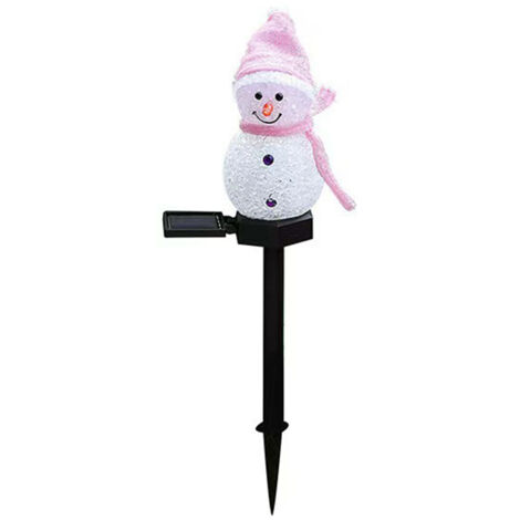 Solarbetriebene Schneemann-Lichterkette für den Außenbereich, Schneemann-Weihnachtsmann-Solar-Ornament