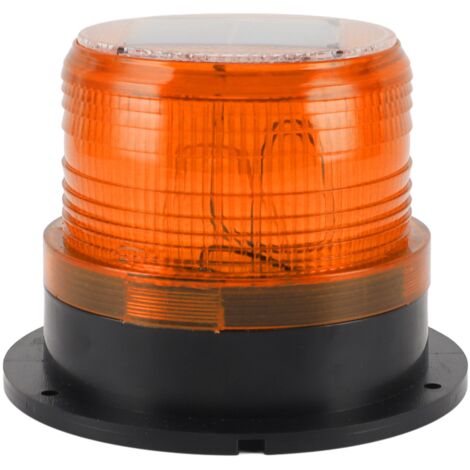 Solarbetriebene Signallaterne mit 8 LEDs, Dämmerungssensor und 1200-mAh-Akku, gelbes Blitzlicht für Baustellen und Verkehrssicherheit