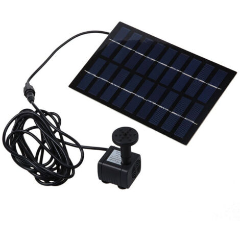 Solarbetriebene Springbrunnenpumpe, 9 V, 1,8 W, 165 l/h, PET-Solarpanel, Bewässerungsset für Springbrunnen, Teich, Pool, Garten