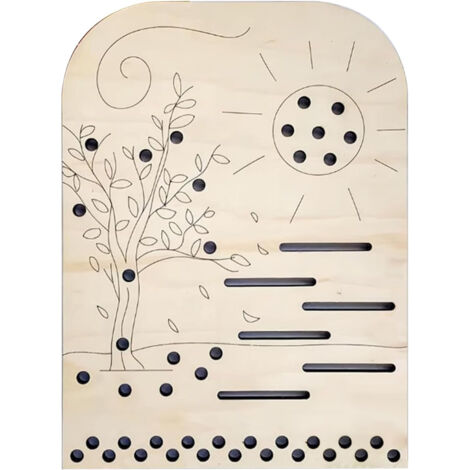 Solarbetriebener Blumentisch aus Holz mit Blumen und Blättern - 1-teiliges Set [Solarbetriebener Blumentisch aus Holz, Modell]