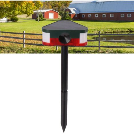 Solarbetriebener Haustierzaun mit Alarmfunktion, ABS, 12,5 x 13,7 x 5 cm, Fernbedienung (Reichweite 200 m), Ton und Infrarotlicht, für den Außenbereich