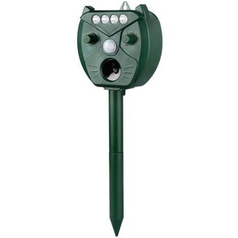 Solarbetriebener Ultraschall-Tiervertreiber, USB-Katzenabwehr mit Bewegungssensor für Ratten, Eichhörnchen, Hirsche, Waschbären, Stinktiere, Kaninchen, Maulwürfe, Hunde, Katzen, wasserdicht