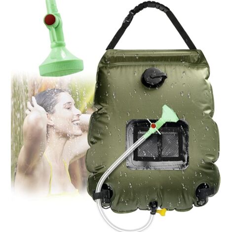 Solarduschtasche Camping, Solarduschtasche, Solar Campingdusche, Campingduschtasche, Faltbare Duschtasche, Umschaltbarer Duschkopf für Wandern, Camping, Klettern