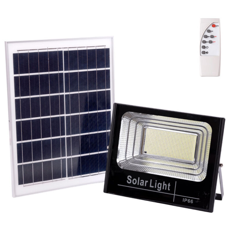 Image of Proiettore LED solare 200W 4000K Pannello: 6V/20W Batteria: 3,2V/15000MaH Telecomando [HO-SOLARFL-200W-01-W] - Bianco naturale