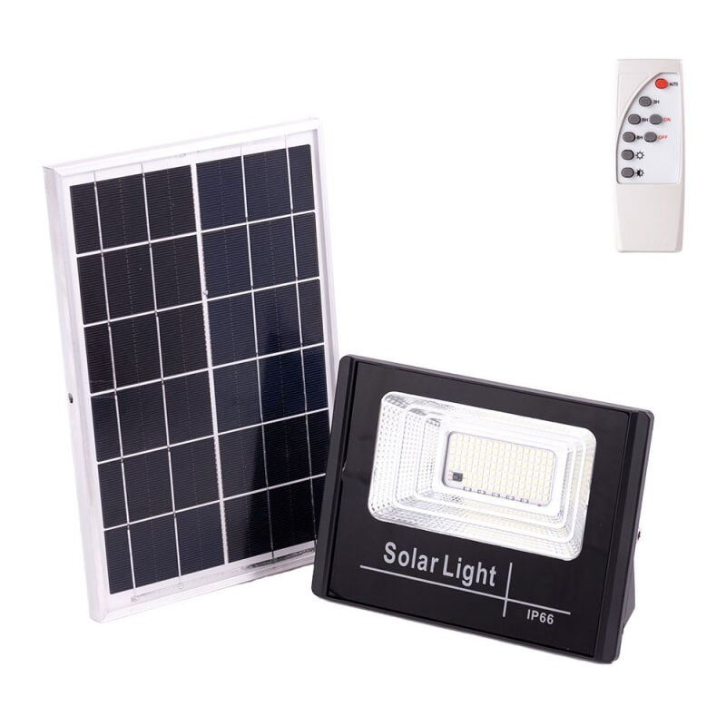 Image of Greenice - Proiettore led solare 30W 6500K Pannello: 6V/6W Batteria: 3,2V/3000MaH Telecomando [HO-SOLARFL-30W-01]