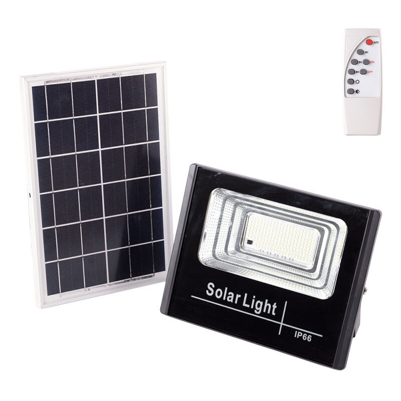 Image of Proiettore LED solare 45W 6500K Pannello: 6V/6W Batteria: 3,2V/3000MaH Telecomando [HO-SOLARFL-45W-01]