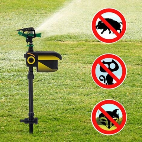 SENDERPICK Solarenergie Wasserstrahl Tiervertreiber Vertreiber Reiherschreck Katzenschreck Bewegungssensor Bewegungsmelder
