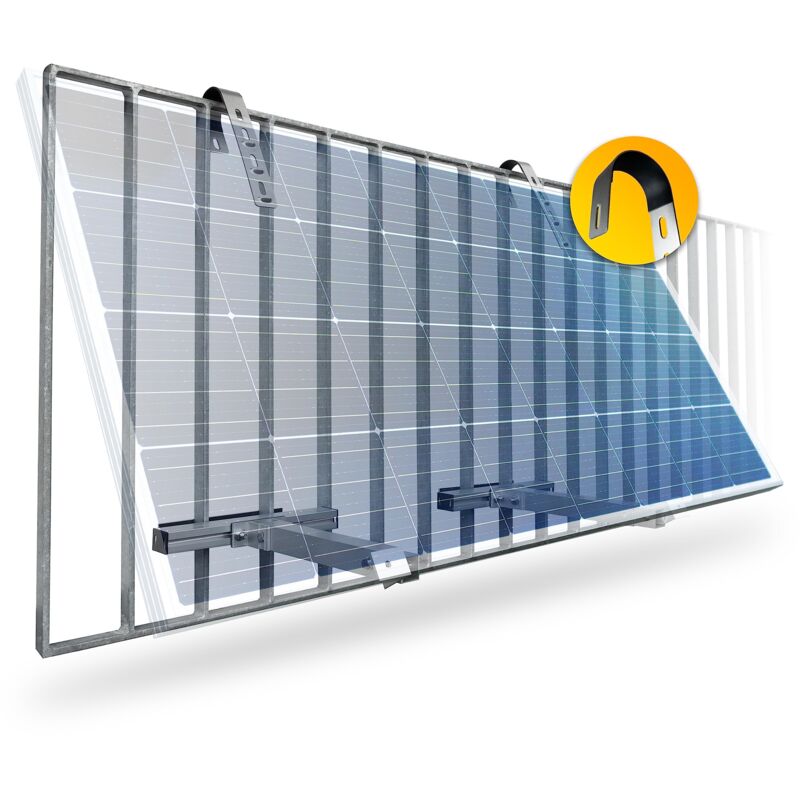 Image of Solaris Supporto per centrale elettrica da balcone – Supporto fotovoltaico in alluminio con angolo regolabile – Supporto per pannello solare per il