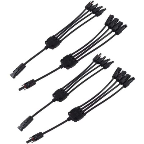 Solarkabel Männlich Weiblich Stecker, PPO 1000VDC Solarpanel Photovoltaik-Abzweig Wasserdichtes steckbares Parallelkabel zum Austausch (PV-LTY4) A