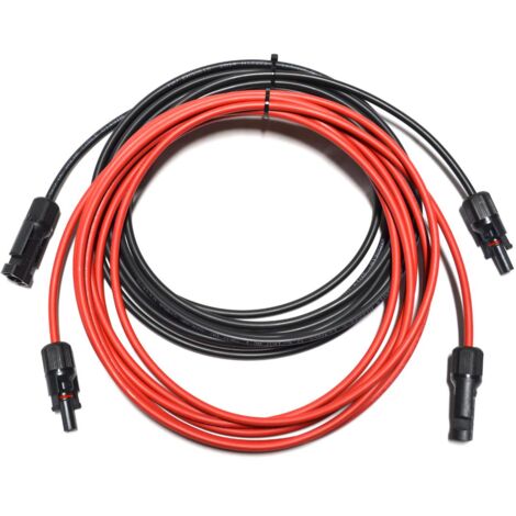 SOLAR ALLIN Solarkabel Verlängerungskabel Rot/Schwarz 4 - 6mm² mit montiertem Stecker MC4 2x 8m 4mm²