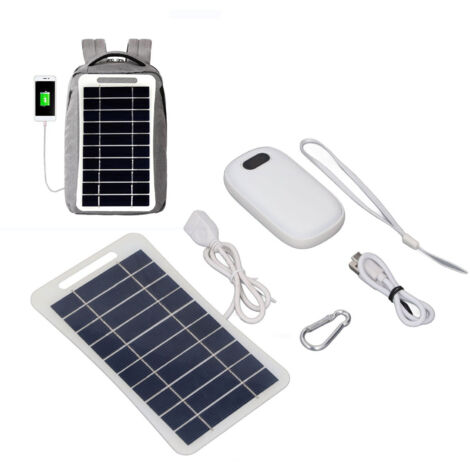 [Solarladegerät mit Handwärmer] [2W 5V USB-Polykristallinpanel] [Tragbar für den Außeneinsatz]