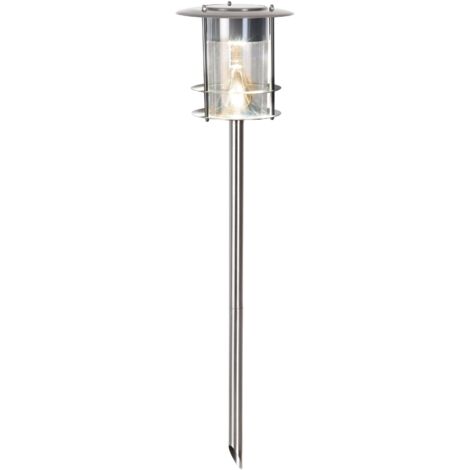 Solarlampe Edelstahl, superhell warmweiß, Dämmerungsschalter