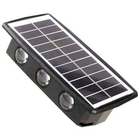 Solarlampe, LED, IP65, Schwarz