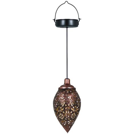 Solarlampe, Metall, Vintage-Kupfer