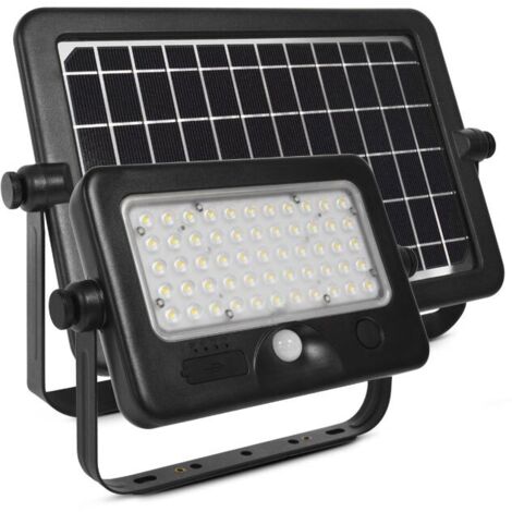 Solarlampe mit LED-Projektor mit Bewegungsmelder 10W 4000K IP44 + USB-Ladegerät