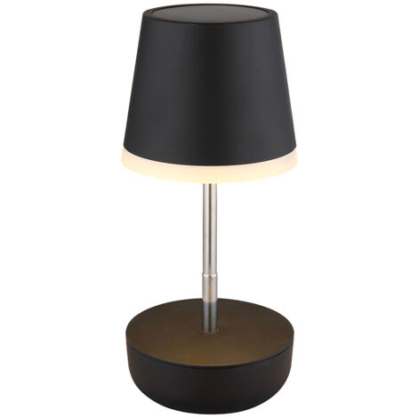 Solarlampe Tischleuchte Außenlampe verstellbar LED Gartenlampe Balkonlampe, Edelstahl, LED 3000K warmweiß, H 25 cm