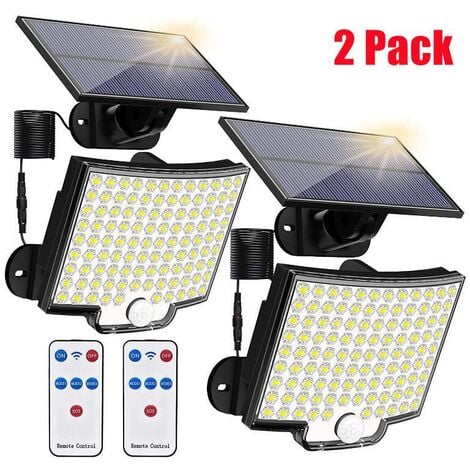 HIGHSAM Solarlampen 106LED 4 Modi IP65 5M Bewegungssensor - 1 Pack