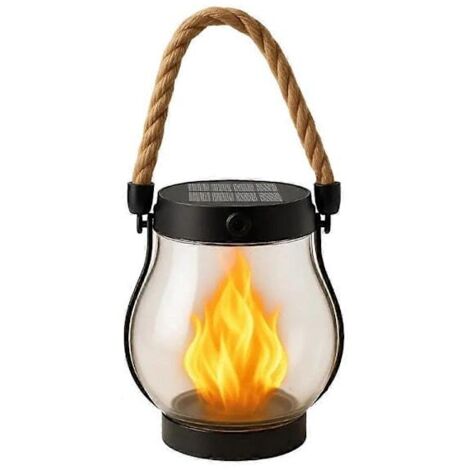 Solarlaterne für den Außenbereich (1 Stück), wasserdicht, mit tanzendem Flammeneffekt.
