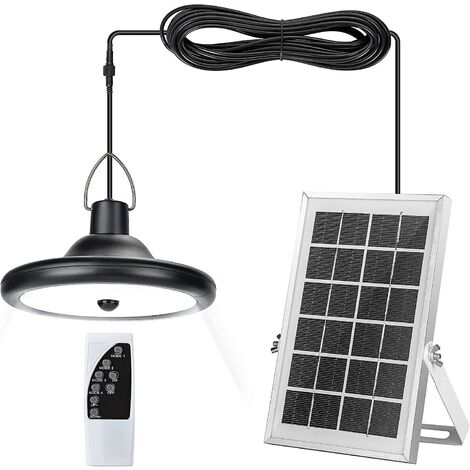 Solarleuchte, 4 Modi, 6 Helligkeiten, mit Bewegungsmelder, Fernbedienung, weißes Licht
