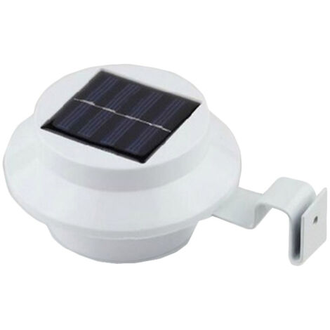 Solarleuchte Dachrinnenleuchte 2er Set LED Außenlampe Gartenbeleuchtung 12 x 6cm Weiß, Regenrinnenlampe, Außenleuchte, Solarlampe
