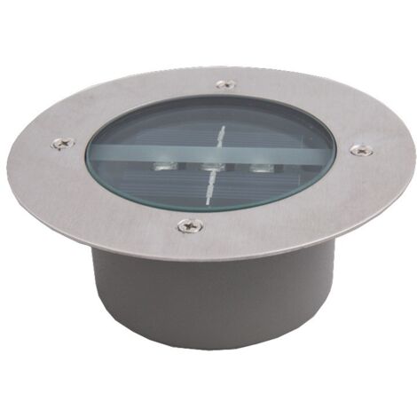 Solarleuchte für den Außenbereich, 4 Stück, 3 LED-Spot-Solar-Gartenlampen, wasserdicht IP65, dekorative Rasenleuchte für Weg, Terrasse, Garten, Auffahrt (rund, kaltweiß)