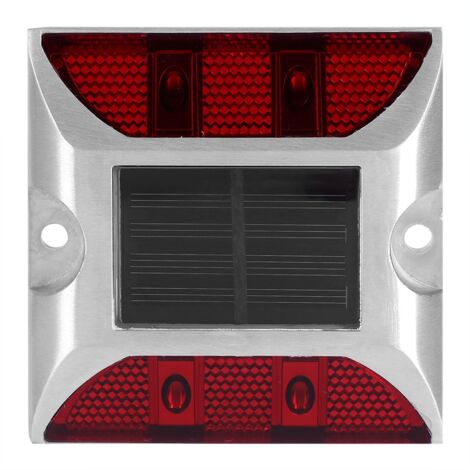 Solarleuchte für den Außenbereich mit 4 LEDs, wasserdichte Aluminiumlegierung, für Einfahrt und Wege, Rot