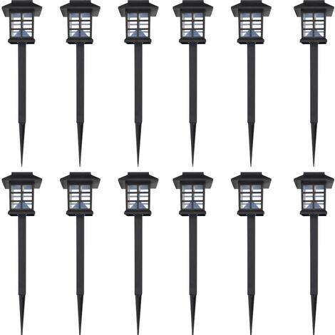 vidaXL Solarleuchte LED-Licht Set für den Außenbereich 12 Stück