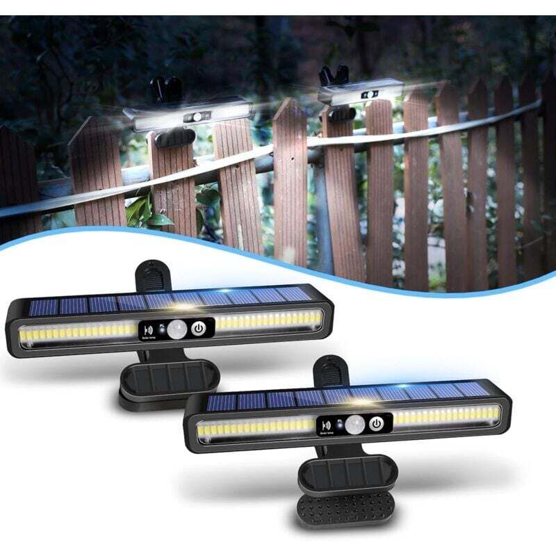 Solarleuchten für den Außenbereich, 2er-Pack – Solar-Bewegungsmelder-Beleuchtung, 36 LEDs, 2 Modi. Solar-Wandleuchte für Garten, Zaun, Garage.