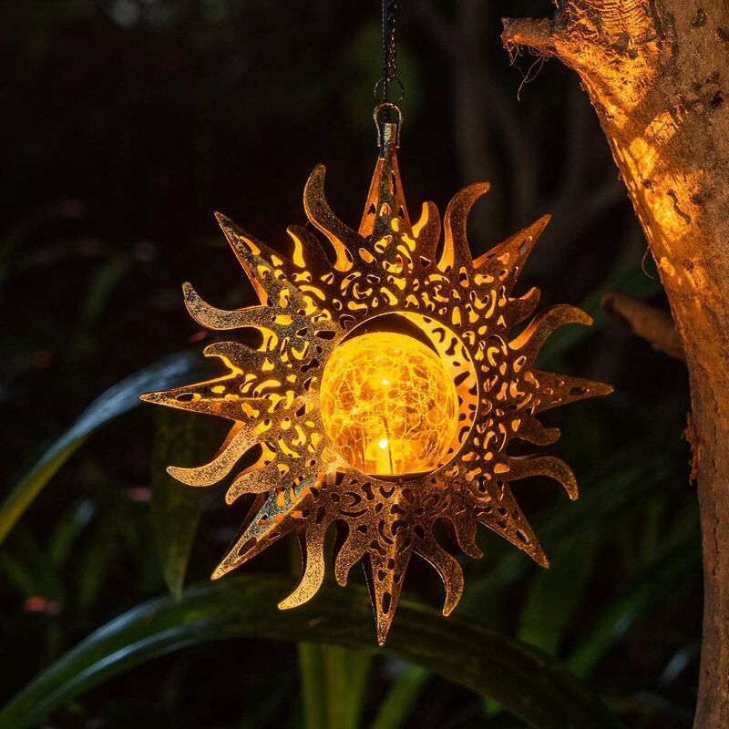 Thsinde - Solarleuchten Outdoor Garten Dekor Hängende Laternen Dekoration Metall Sonnenblumen Geschenke Wasserdicht für Outdoor Hängende