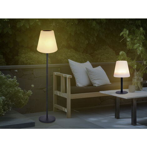 Solarleuchten SET: Stehleuchte höhenverstellbar bis 150 cm & Tischleuchte 25 cm