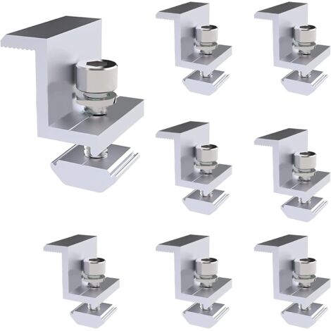 Solarmodul Halterung, 8 Stück, Solarpanel Halterung Sind Verstellbar, Befestigung Solarmodul, 30 mm, Trapezblech, Mit Muttern und Schrauben, für Dach, Wohnmobil, Bett, Camping