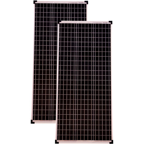 Solarmodule 2 Stück 100 Watt Mono 36V Solarpanel Solarzelle 1130x505x30 93098