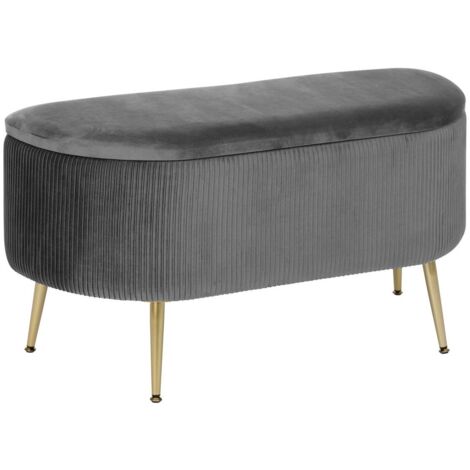 Solaro Bench in velluto grigio Atmosphera